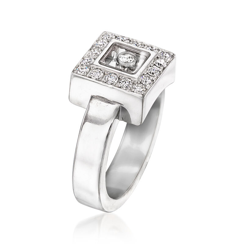 C. 1990 Vintage Chopard "Happy" .44 ct. t.w. Diamond Square Ring in 18kt White Gold. Size 5 image number 2
