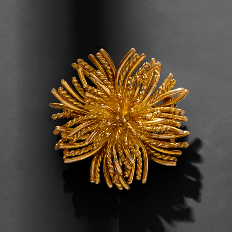 C. 1970 Vintage Tiffany Jewelry 18kt Yellow Gold Burst Pin  image number 2