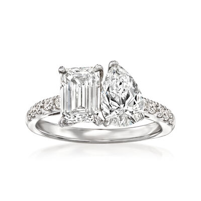 2.25 ct. t.w. Lab-Grown Diamond Toi et Moi Ring in 14kt White Gold