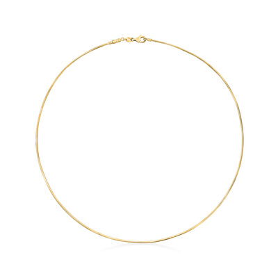 1mm 14kt Yellow Gold Omega Necklace