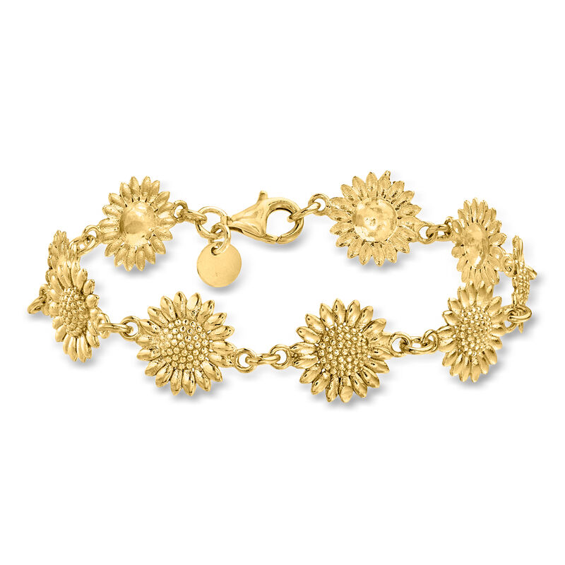 Italian 18kt Gold Over Sterling Sunflower Bracelet image number 0