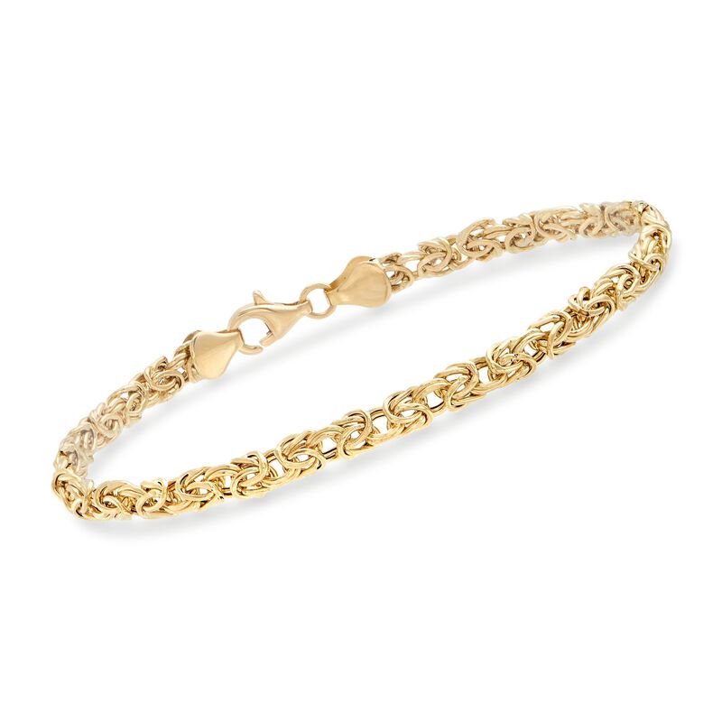 4mm 18kt Yellow Gold Byzantine Bracelet image number 0