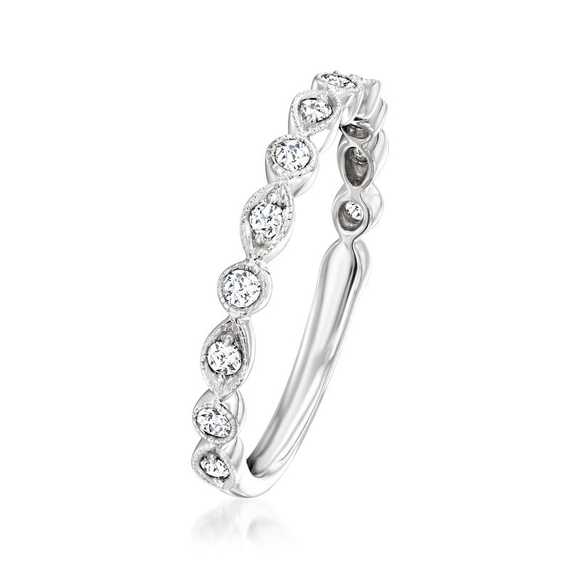 Gabriel Designs .23 ct. t.w. Diamond Wedding Band in 14kt White Gold image number 2