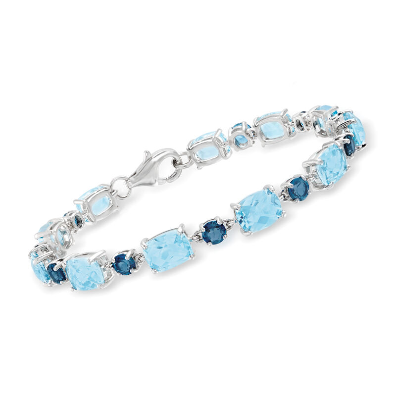 19.50 ct. t.w. London and Sky Blue Topaz Bracelet in Sterling Silver image number 0