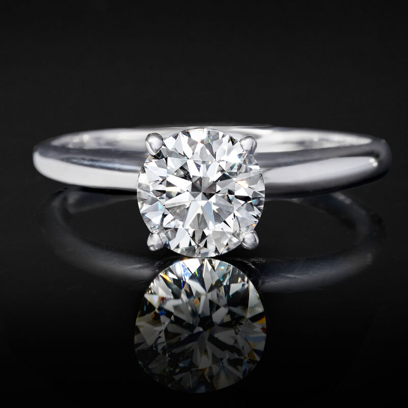 1.00 Carat Lab-Grown Diamond Solitaire Ring in 14kt White Gold image number 3