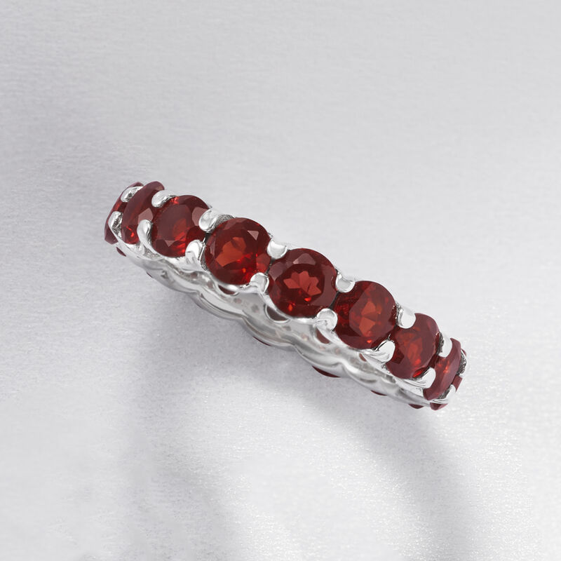 4.50 ct. t.w. Garnet Eternity Band in Sterling Silver image number 3