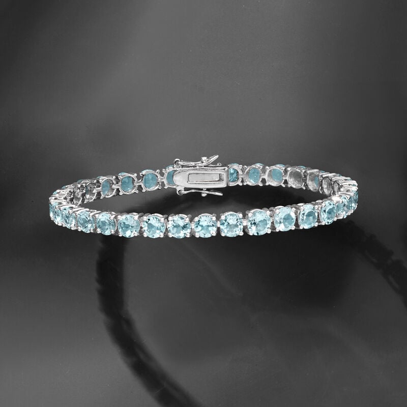 19.20 ct. t.w. Sky Blue Topaz Tennis Bracelet in Sterling Silver. 7" image number 2