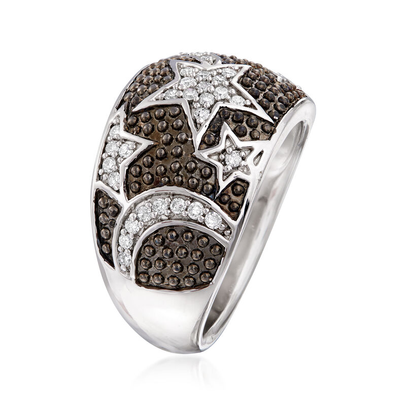 .30 ct. t.w. Diamond Star and Moon Ring in Sterling Silver image number 2