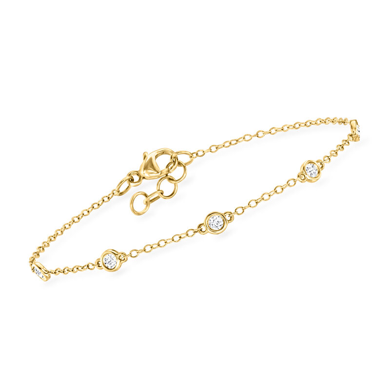 .25 ct. t.w. Bezel-Set Lab-Grown Diamond Station Bracelet in 14kt Yellow Gold image number 0