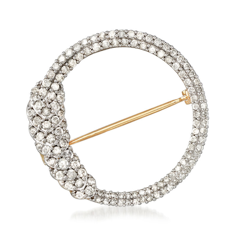 1.00 ct. t.w. Diamond Open Circle Pin in 18kt Gold Over Sterling  image number 0