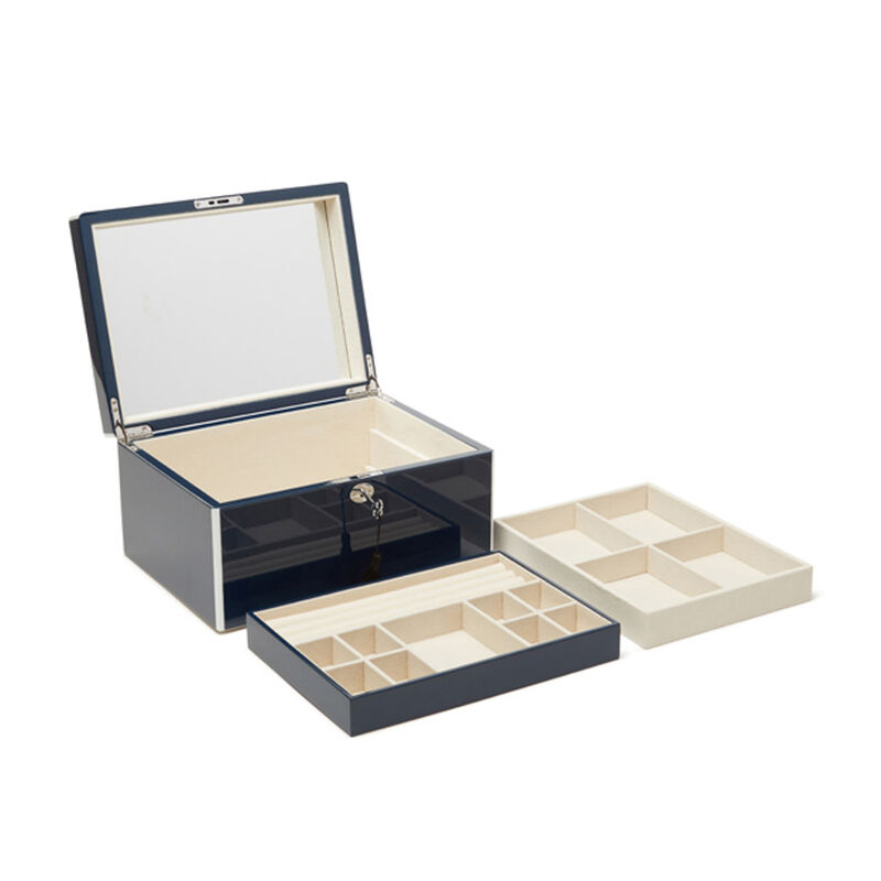 Brouk & Co. &quot;Laurel&quot; Navy Wooden Jewelry Box image number 5