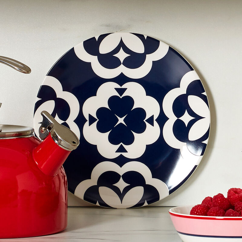 Kate Spade New York "Geo Print" Set of 4 Navy Porcelain Accent Plates image number 1