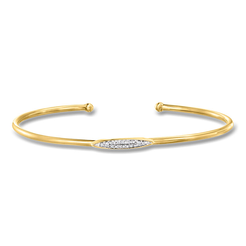Charles Garnier "Luxe" Diamond Cuff Bracelet in 14kt Yellow Gold. 7.5" image number 0