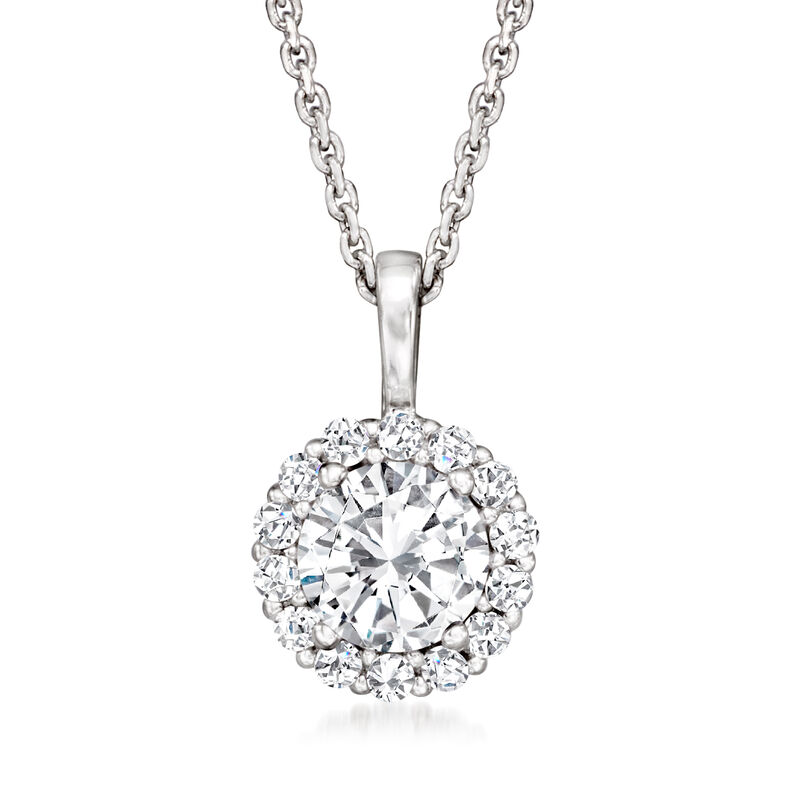 2.80 ct. t.w. CZ Jewelry Set: Pendant Necklace and Stud Earrings in Sterling Silver image number 3