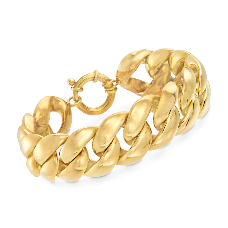 Italian 14kt Yellow Gold Round Link Bracelet image number 0