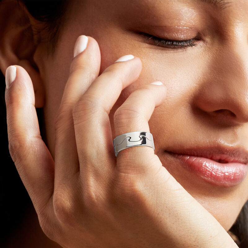 C. 2000 Vintage Georg Jensen 18kt White Gold Fusion Ring. Size 5.25 image number 1