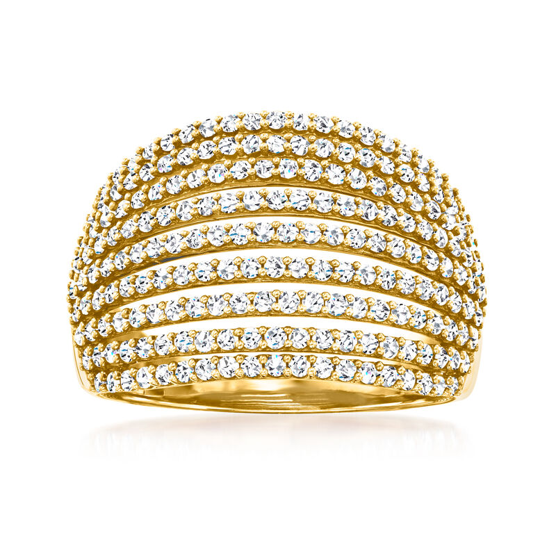 1.00 ct. t.w. Diamond Multi-Row Ring in 18kt Gold Over Sterling image number 0