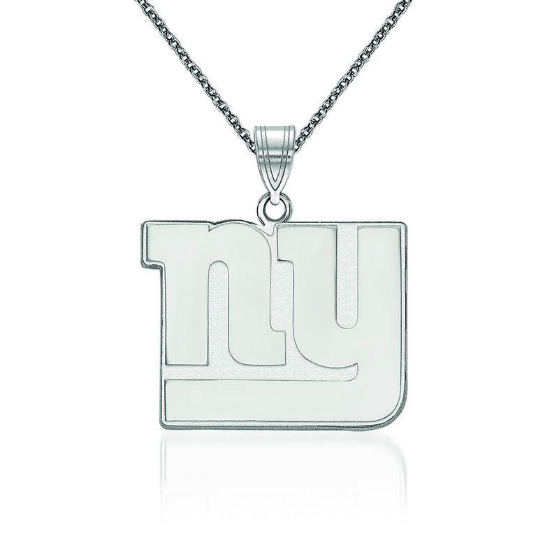 14kt White Gold NFL New York Giants Pendant Necklace. 18&quot; image number 0