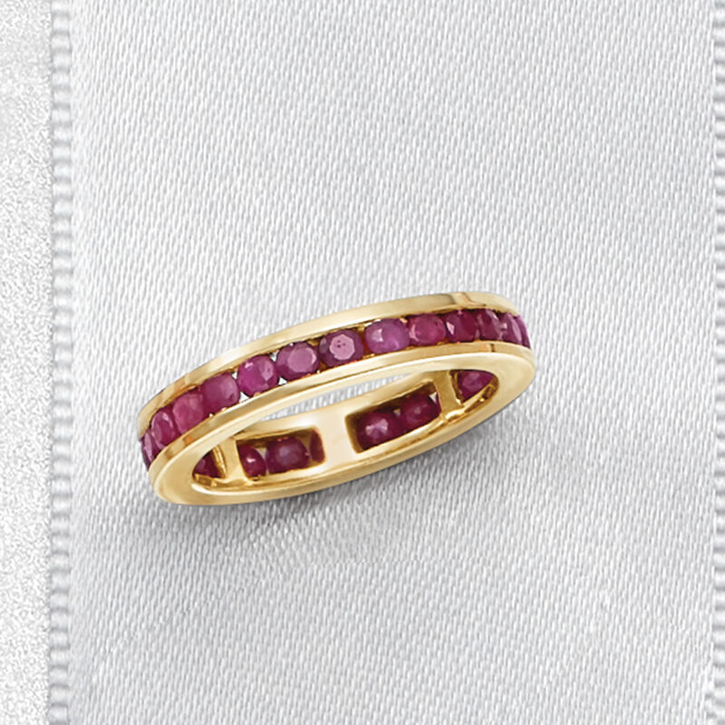 1.60 ct. t.w. Ruby Eternity Band in 14kt Yellow Gold image number 3
