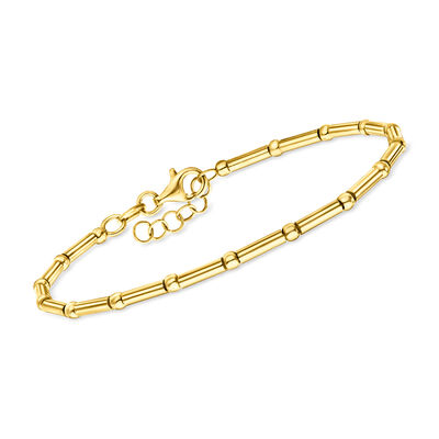 Italian 18kt Gold Vermeil Ball and Bar Station Bracelet