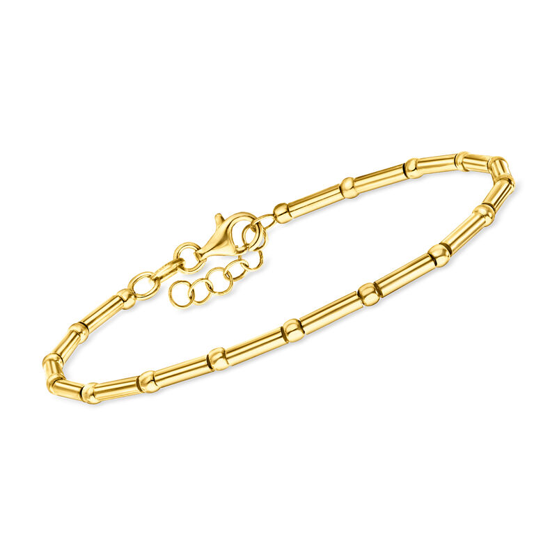 Italian 18kt Gold Vermeil Ball and Bar Station Bracelet image number 0
