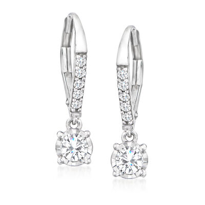 .50 ct. t.w. Diamond Drop Earrings in 14kt White Gold