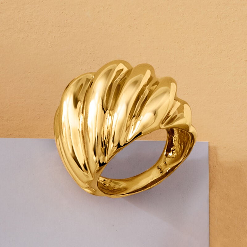 Italian 14kt Yellow Gold-Plated Shrimp Ring image number 4