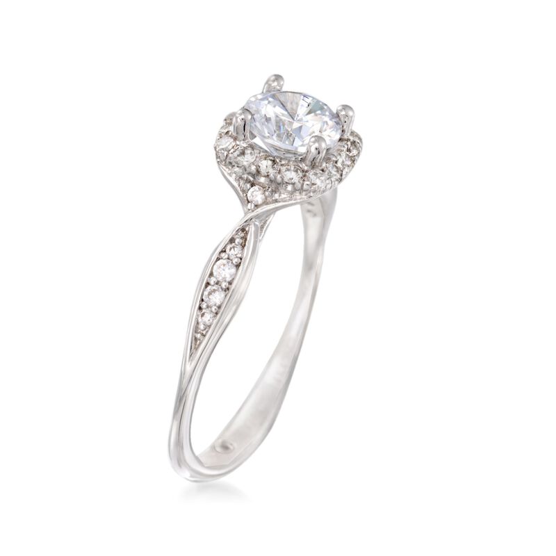 Gabriel Designs .23 ct. t.w. Diamond Halo Engagement Ring Setting in 14kt White Gold image number 1
