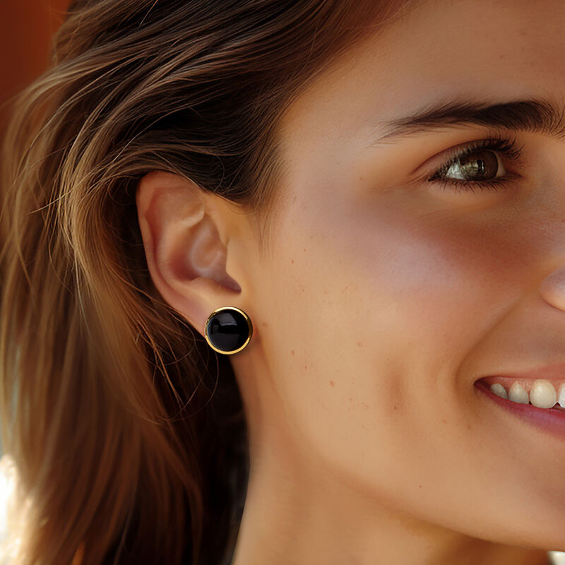 Onyx and Removable Leopard-Print Enamel Drop Earrings in 18kt Gold Over Sterling  image number 2