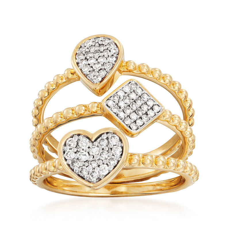 .34 ct. t.w. Diamond Multi-Shape Jewelry Set: Three Rings in 14kt Yellow Gold image number 0
