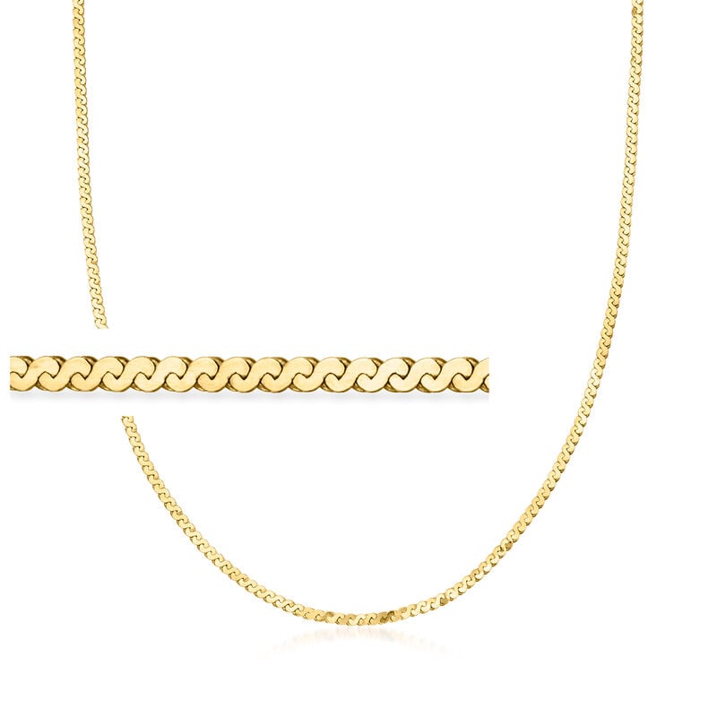 C. 1980 Vintage 2mm 14kt Yellow Gold Fancy-Link Necklace. 24" image number 0