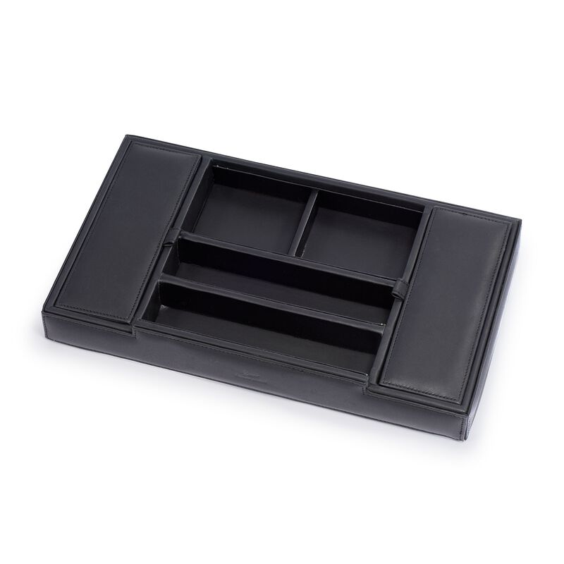 Men's Black Leather Valet Tray image number 1