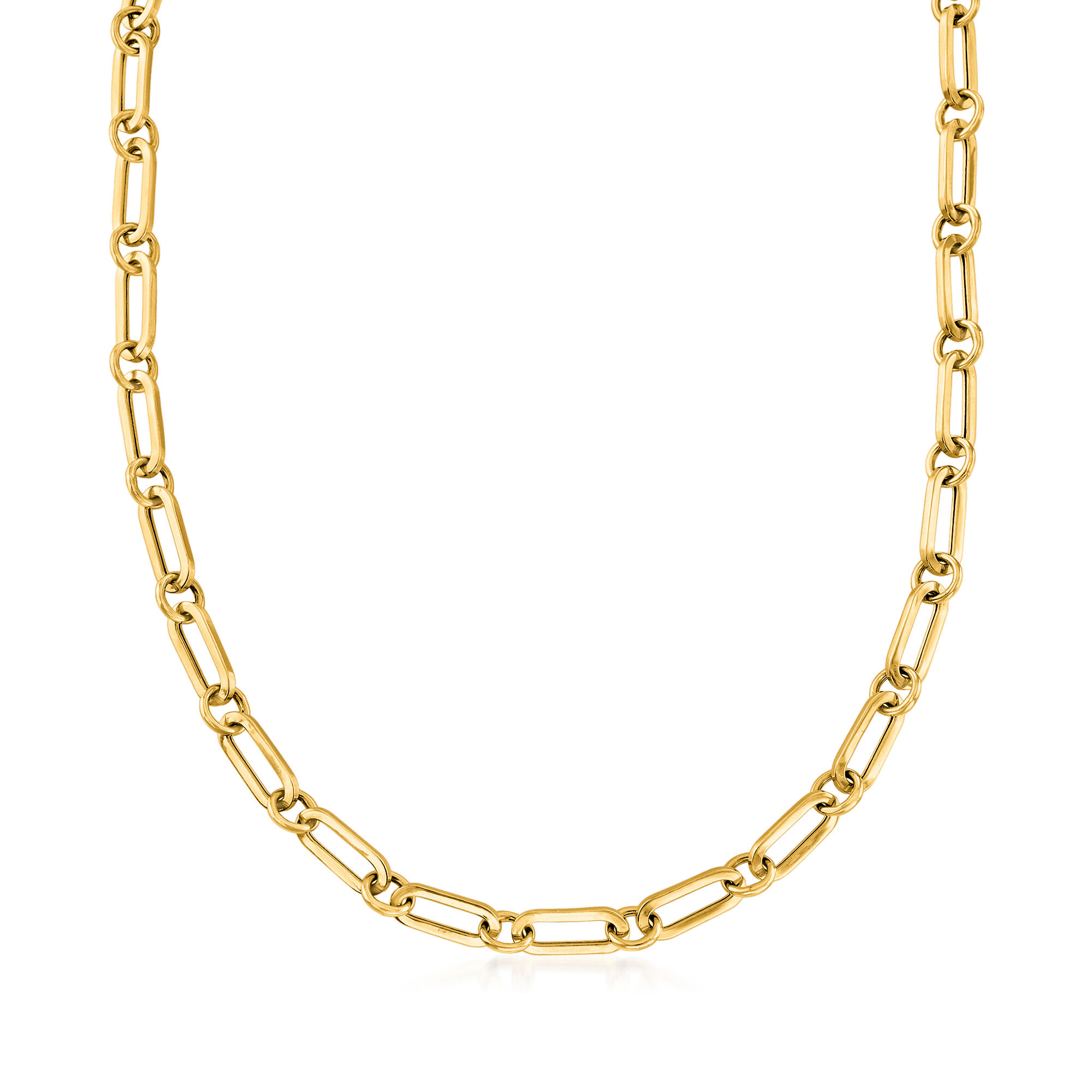 Italian 18kt Gold Over Sterling Paper Clip Link Necklace | Ross Simons