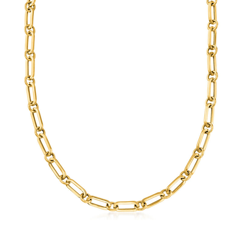 Italian 18kt Gold Over Sterling Paper Clip Link Necklace image number 4