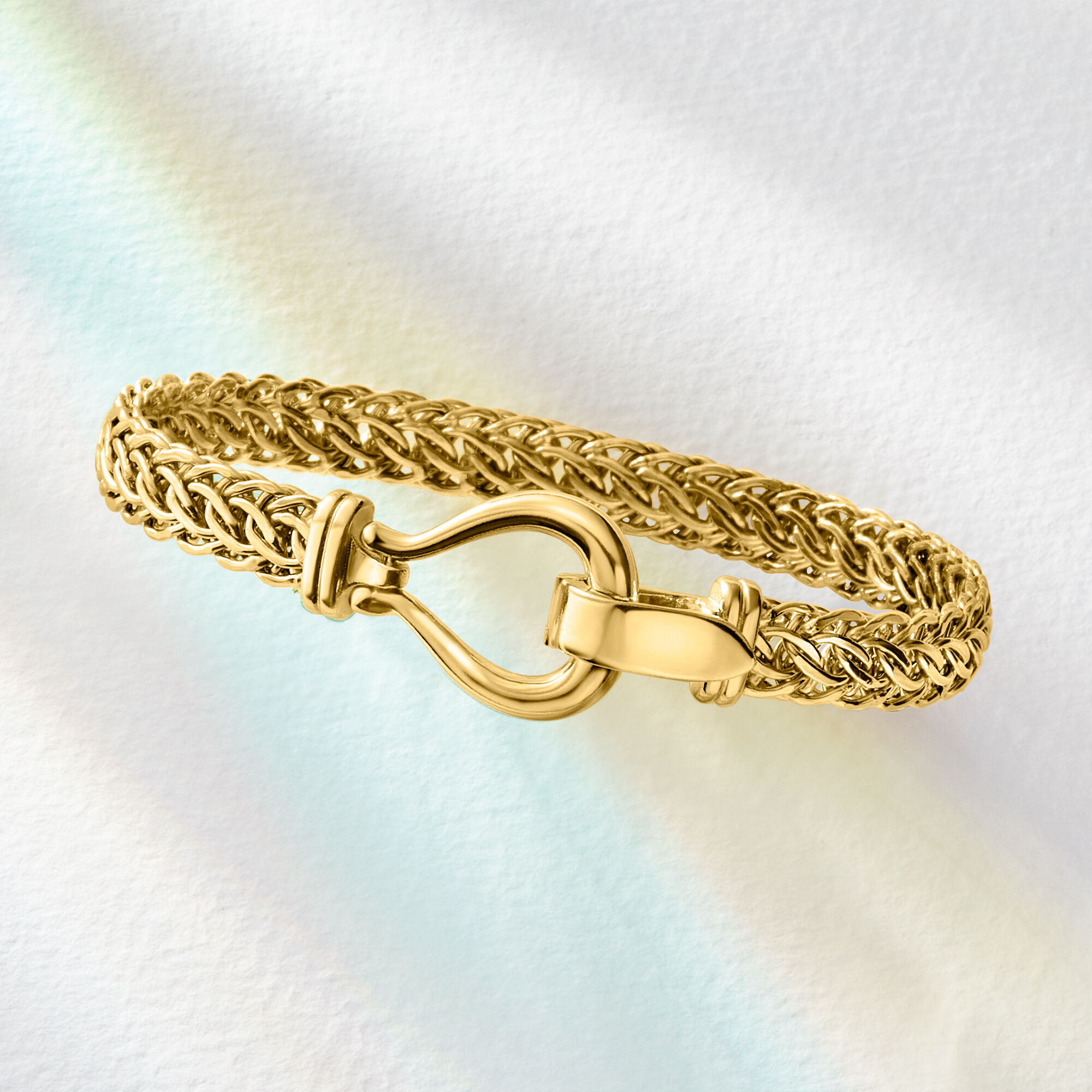 アクセサリー HENSON-CARVED LINKS BRACELET 18kt Gold Over Sterling Cestina-Link Bracelet | Ross Simons