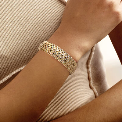 C. 1980 Vintage 14kt Yellow Gold Mesh Bracelet
