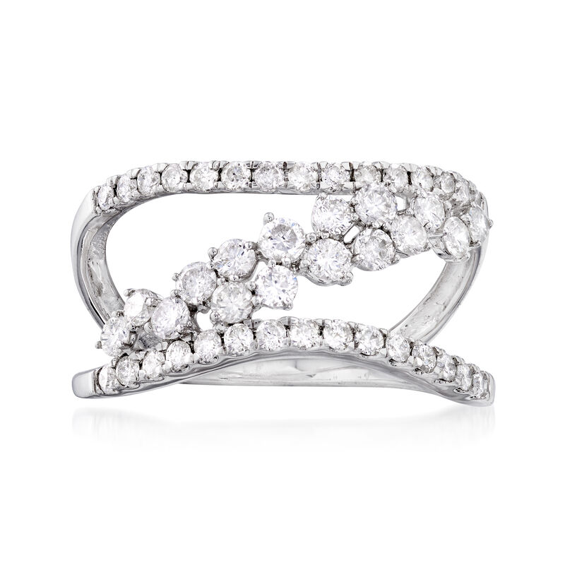 1.00 ct. t.w. Diamond Sideways-Row Ring in 14kt White Gold image number 0