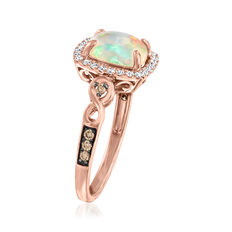 Le Vian Neopolitan Opal Ring with .24 ct. t.w. Chocolate and Vanilla Diamonds in 14kt Strawberry Gold. Size 7 image number 2