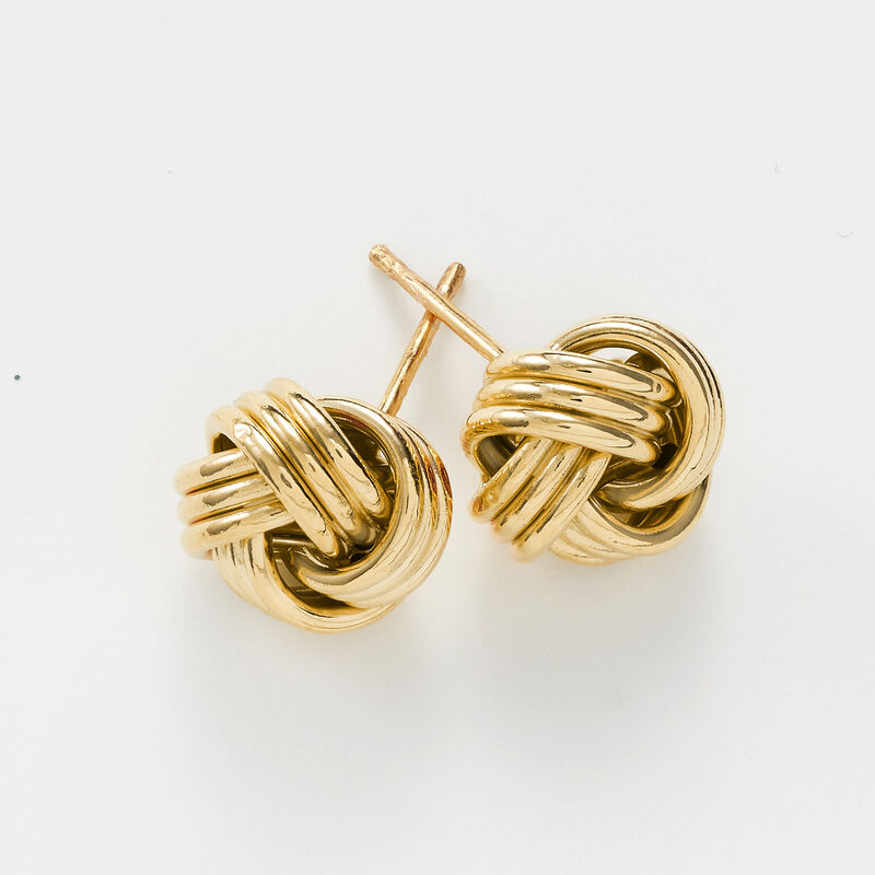 14kt Yellow Gold Love Knot Earrings image number 3