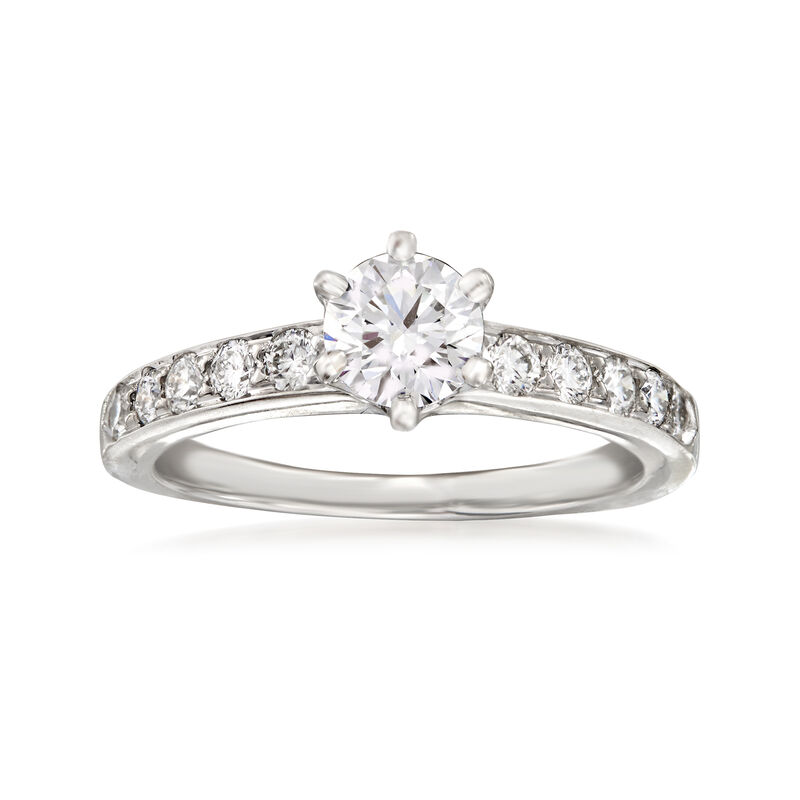 C. 1990 Vintage Tiffany Jewelry .72 ct. t.w. Diamond Ring in Platinum. Size 5 image number 0