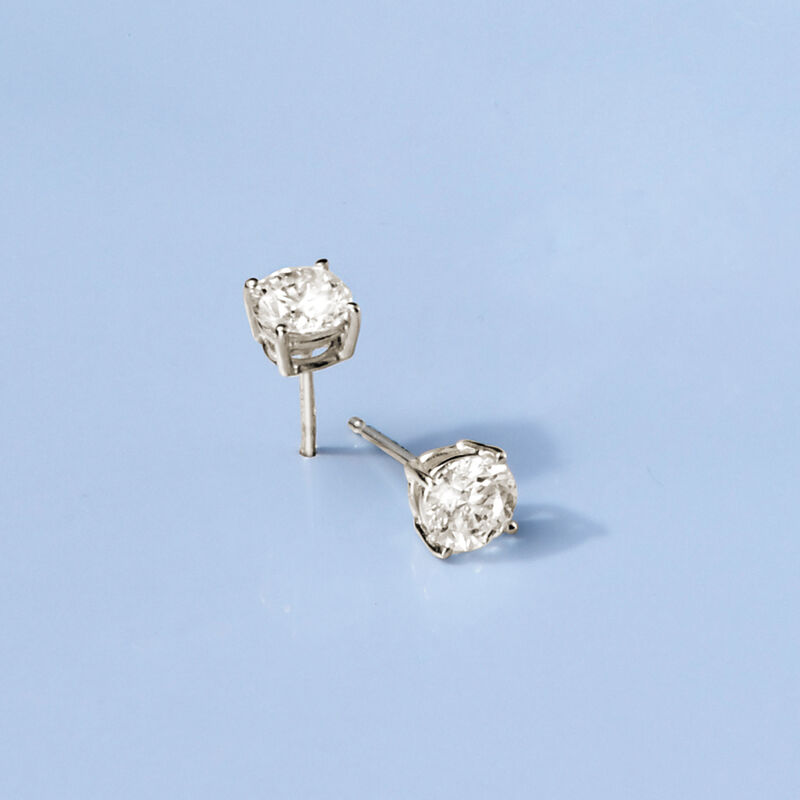 1.00 ct. t.w. Diamond Stud Earrings in 14kt White Gold image number 2