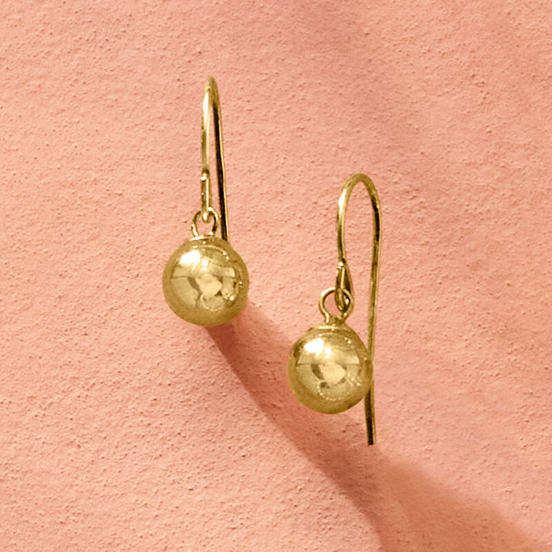Italian 14kt Yellow Gold Ball Drop Earrings  image number 4