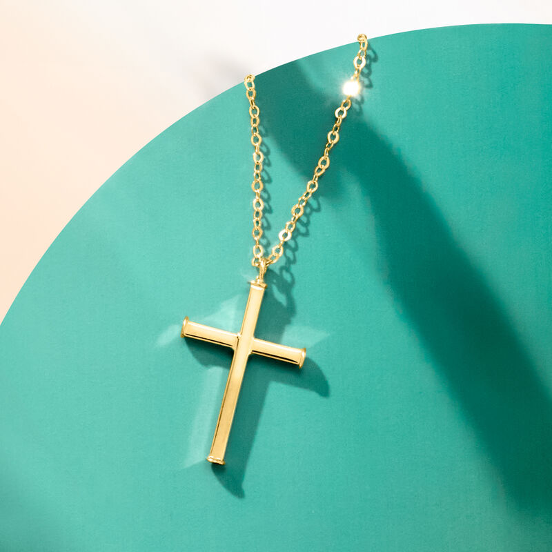 Italian 14kt Yellow Gold Cross Necklace image number 6