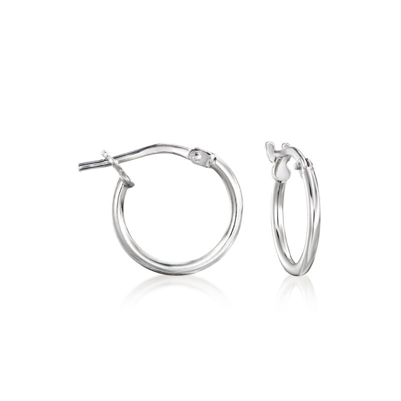 Italian Sterling Silver Jewelry Set: Three Pairs of Hoop and Stud Earrings image number 5