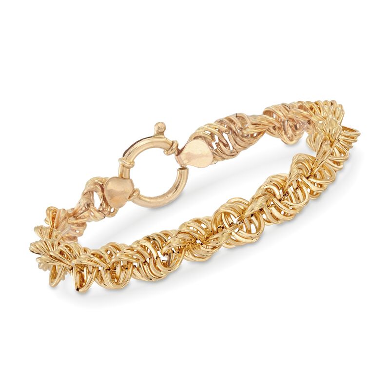 Italian 18kt Yellow Gold Rope Link Bracelet image number 0