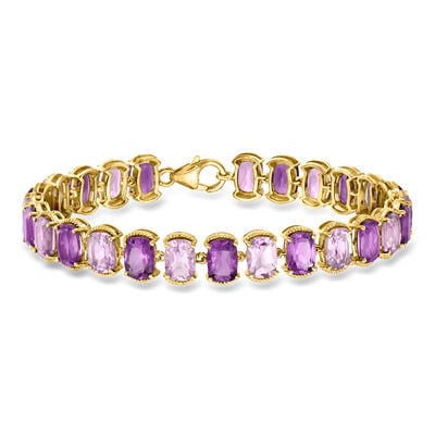 20.00 ct. t.w. Tonal Amethyst Bracelet in 18kt Gold Over Sterling