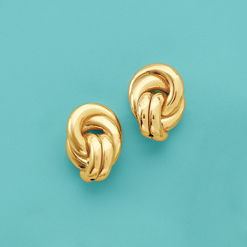 Italian 18kt Yellow Gold Knot Earrings image number 2