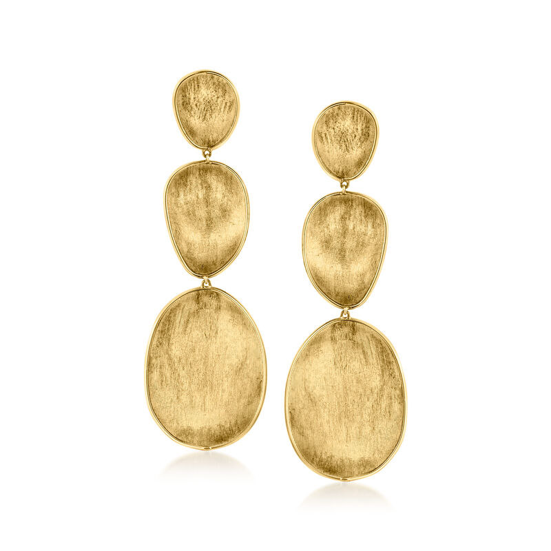 C. 2000 Vintage Marco Bicego 18kt Yellow Gold Organic Oval Drop Earrings image number 0