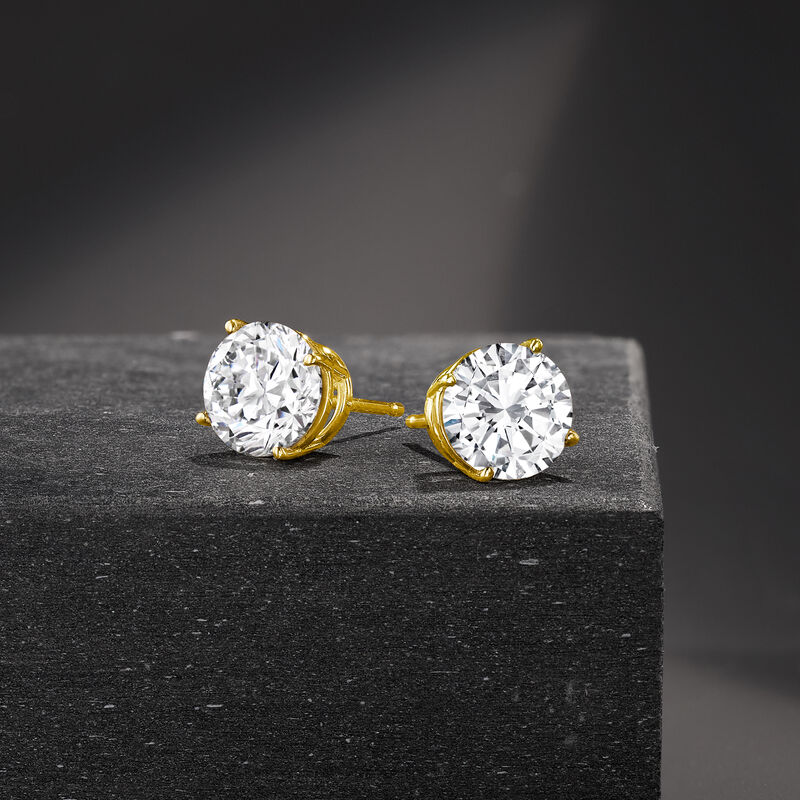 3.00 ct. t.w. Diamond Stud Earrings in 14kt Yellow Gold image number 2