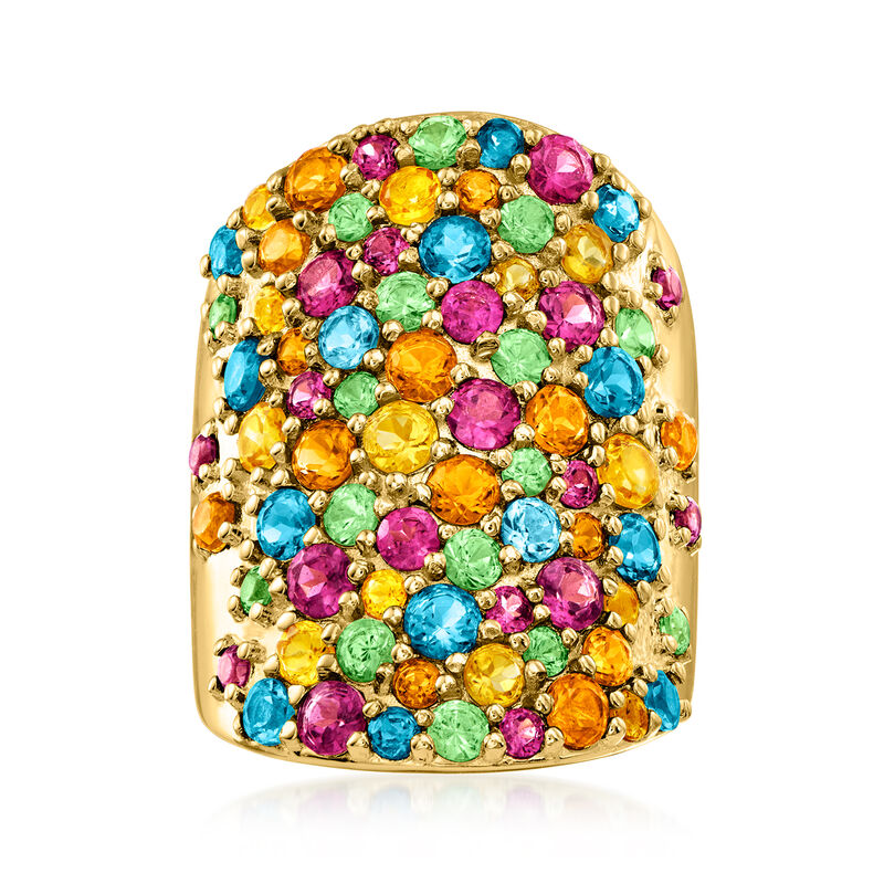 5.27 ct. t.w. Multi-Gemstone Ring in 18kt Gold Over Sterling. Size 9 image number 0